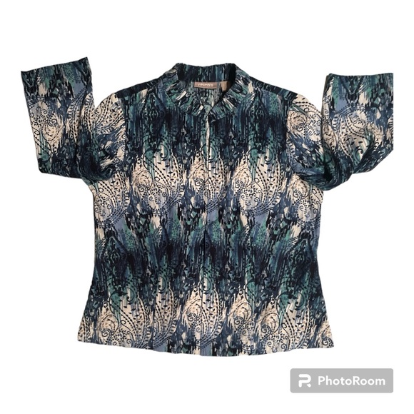 Chico’s Open Jacket in Chico’s size 1 or medium blue and white - Picture 3 of 14